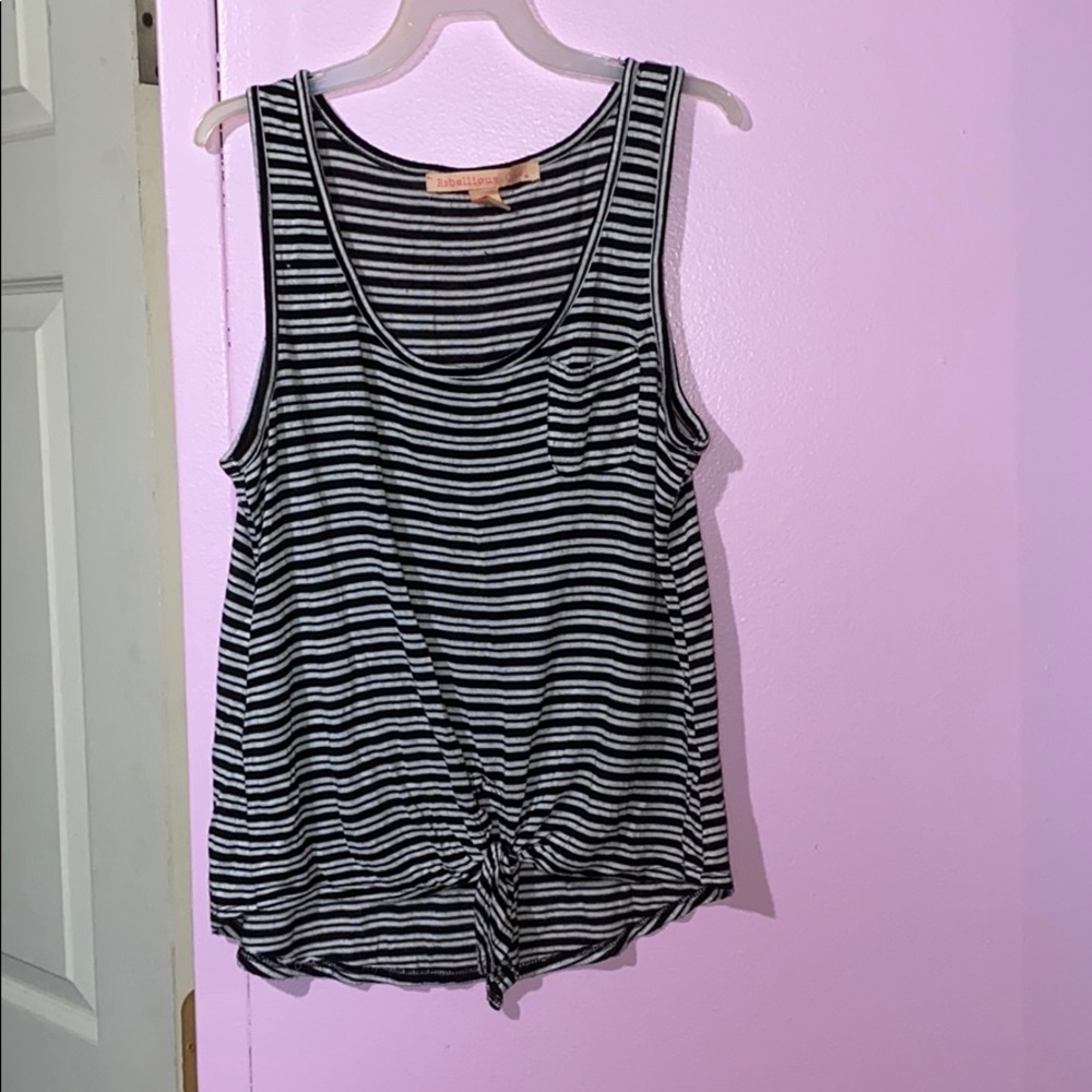 Black and white stripped tank top/crop top
